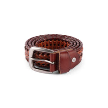 Load image into Gallery viewer, Dime &quot;Braided&quot; Leather Belt // Caramel / Brown
