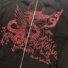 Load image into Gallery viewer, Butter Goods X Daniel Johnston “Dragon“ Knit Zip Thru // Black / Red
