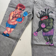 Load image into Gallery viewer, Butter Goods X Daniel Johnston  “Boxing“ Denim Jeans // Washed Grey
