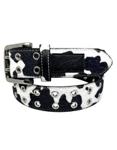 Load image into Gallery viewer, Loosey Love You "Moosey Grommet Hole" Belt // Cow
