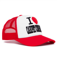 Load image into Gallery viewer, Carpet "I Heart" Trucker Hat // Red
