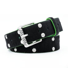 Load image into Gallery viewer, Carpet "Ponyhair Studded" Belt // Black
