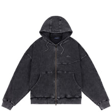 Load image into Gallery viewer, Dime &quot;Premium Waffle&quot; Zip Hoodie // Faded Black
